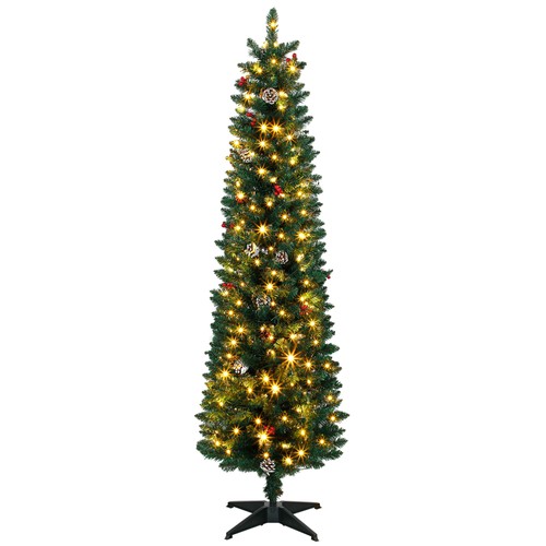 Homcom albero natale - natale, slim