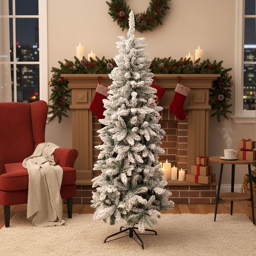 Albero natale slim innevato - albero,