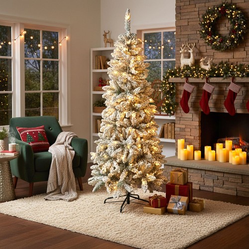 Albero natale slim innevato - albero,